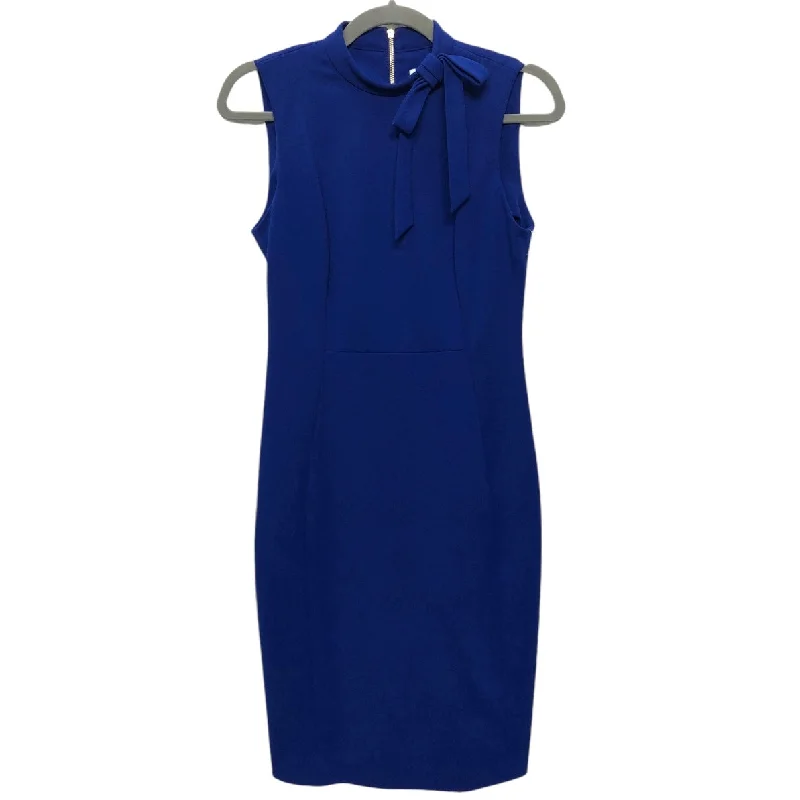 Dress Work By Calvin Klein In Blue, Size:4