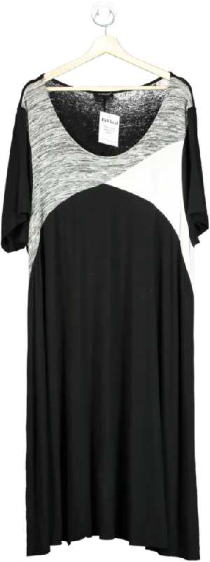 Yours Black and Grey Colour Block Dress UK 26-28