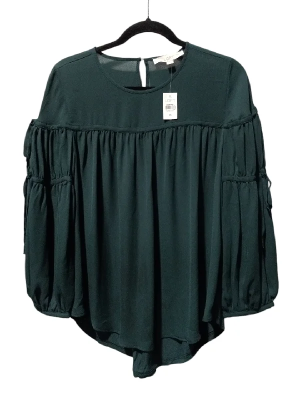 Blouse 3/4 Sleeve By Loft In Green, Size: Xs