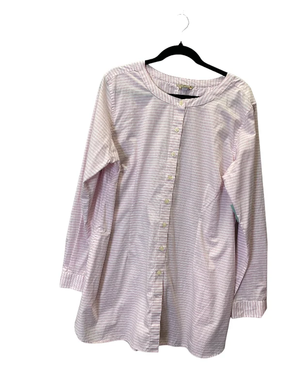 Blouse Long Sleeve By Duluth Trading In Pink, Size: Xl