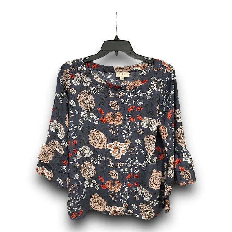 Blouse Long Sleeve By Loft In Floral Print, Size: M