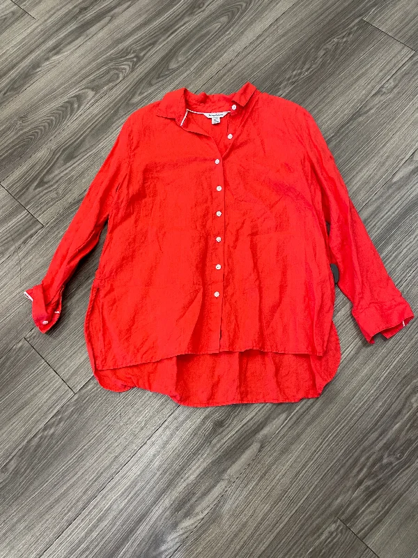 Blouse Long Sleeve By Tommy Bahama In Red, Size: L