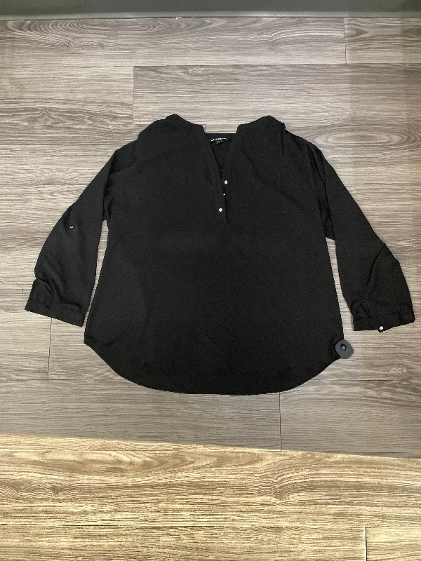 Blouse Long Sleeve By Zac And Rachel In Black, Size: 3x