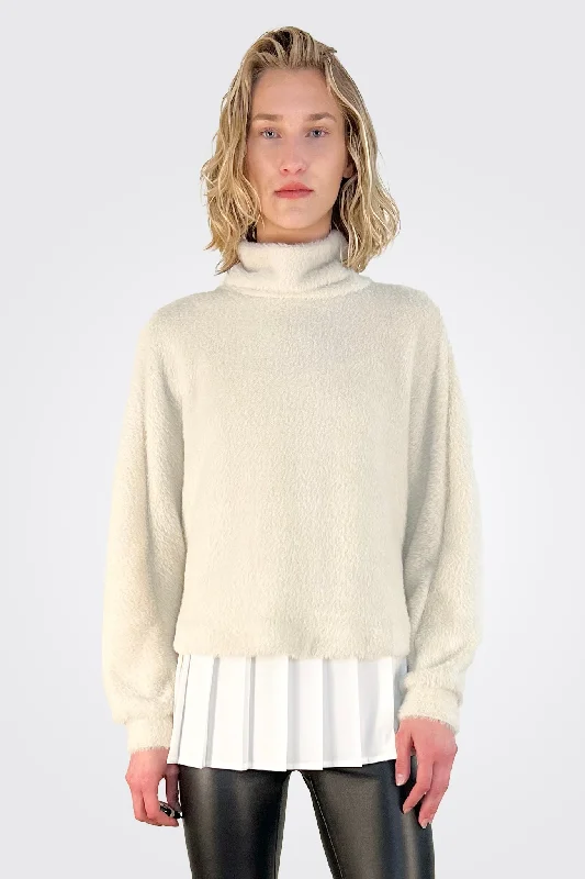 Cutout Back Sweater w/ Pleats- Butter