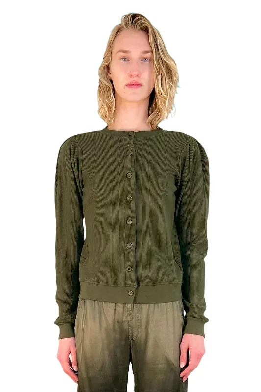 Florence Statement Sleeve Cardigan - Military