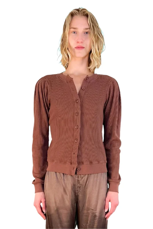 Florence Statement Sleeve Cardigan - Rust