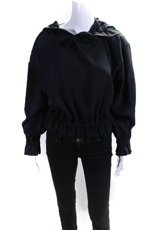 Adeam Womens Dahlia Hoodie Midnight Blue