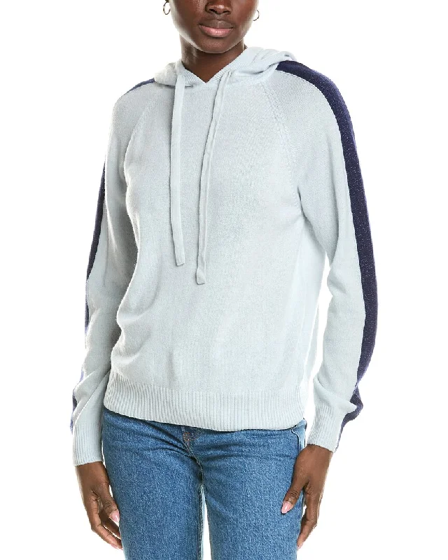 Brodie Cashmere Wool & Cashmere-Blend Lurex Stripe Hoodie