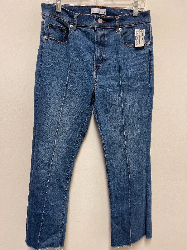 Jeans Cropped By Loft In Blue Denim, Size: 8