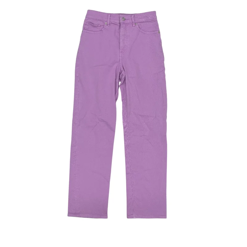 Jeans Straight By Express In Purple Denim, Size:4