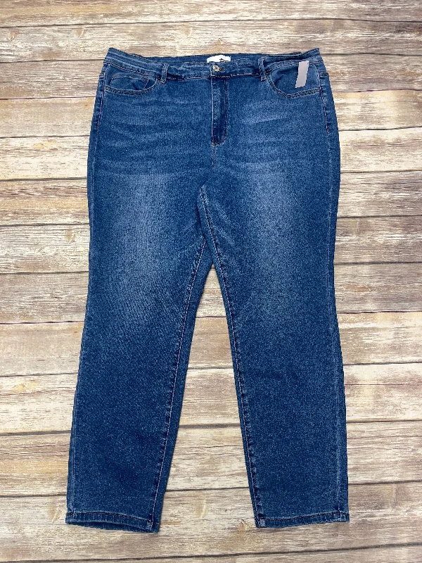 Jeans Straight By Vervet In Blue Denim, Size: 22