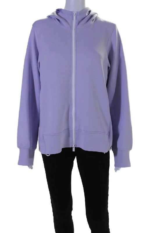 Lis Lareida Womens Lilac Full Zip Long Sleeve Tristin Jacket Hoodie