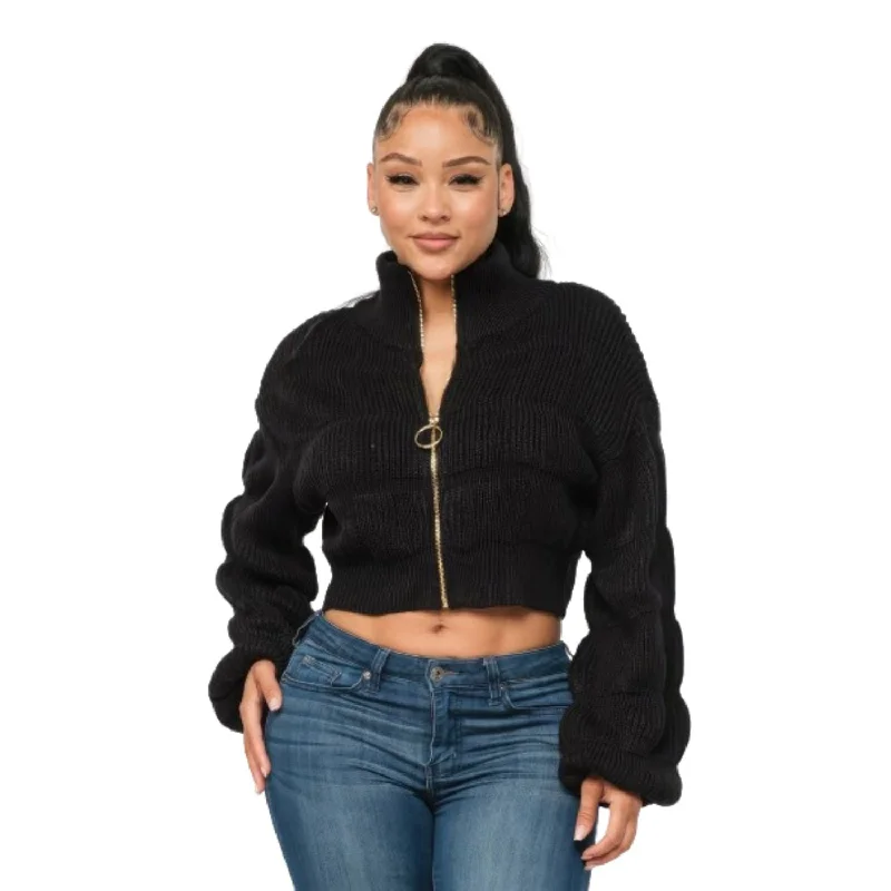 Michelin Sweater Top W/ Front Zipper