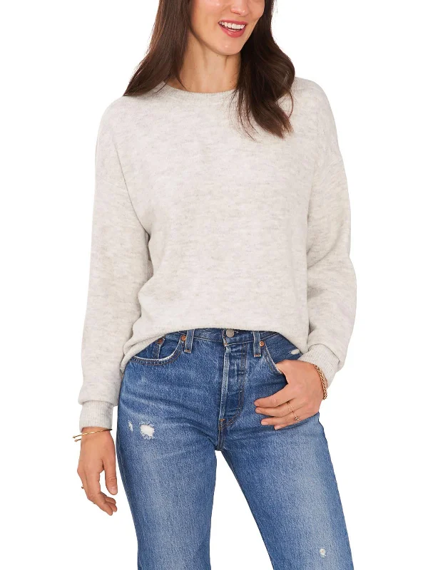 Womens Knit Cut-Out Pullover Sweater