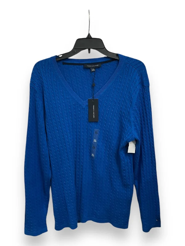 Top Long Sleeve Basic By Tommy Hilfiger In Blue, Size: Xl