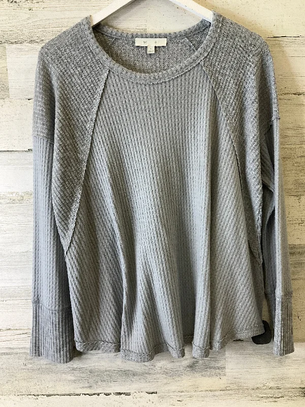 Top Long Sleeve By Eri + Ali In Grey, Size: L