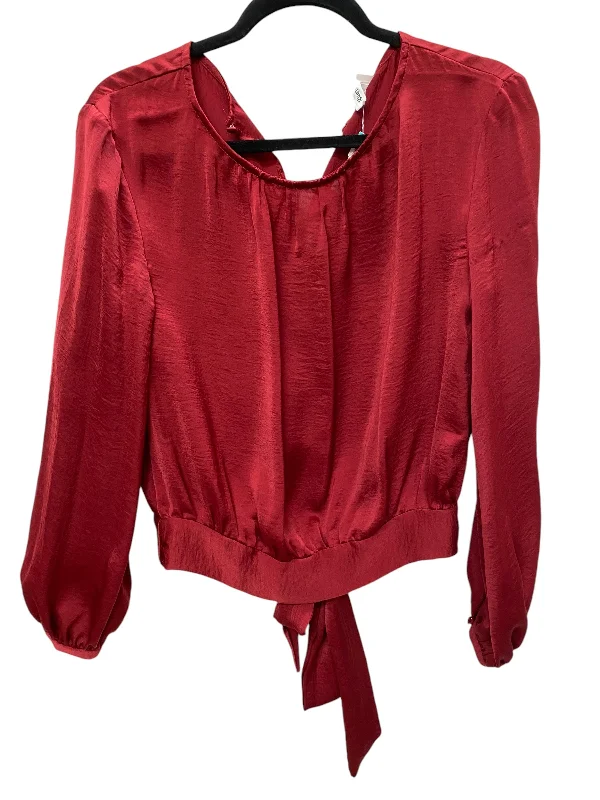 Top Long Sleeve By Glam In Red, Size: S