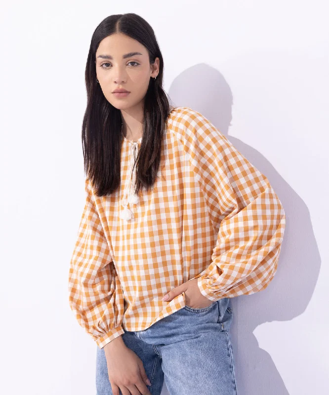 Loose-Fit Gingham Top