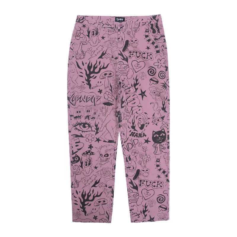 We Don't Care Twill Pants (Mauve)